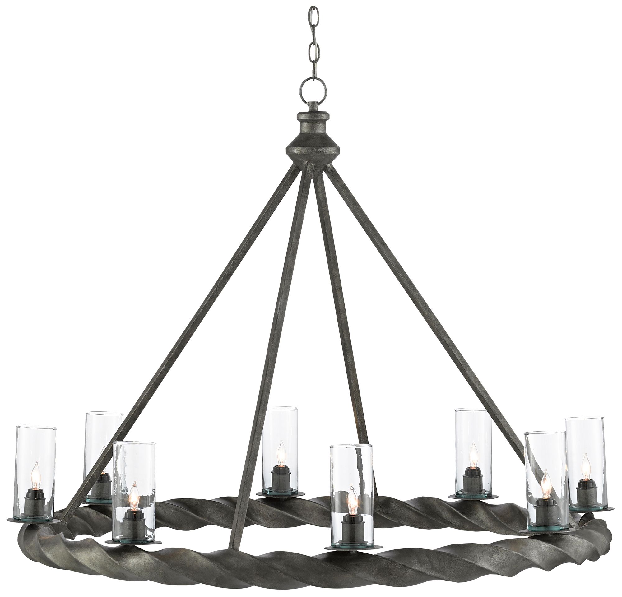 Image 3 Currey & Company Orson 45" Black 8-Light Chandelier more views