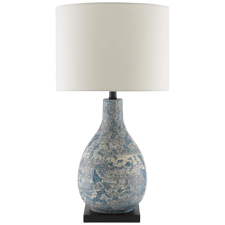 Image 2 Currey & Company Ostracon Vintage Blue Ceramic Table Lamp