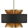Currey & Company Oxenwood 24" Modern Brass and Black Chandelier