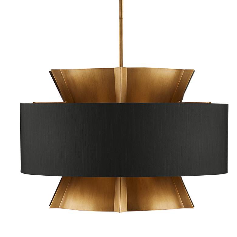 Image 2 Currey & Company Oxenwood 24" Modern Brass and Black Chandelier more views
