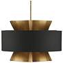 2_Currey & Company Oxenwood 24" Modern Brass and Black Chandelier more views