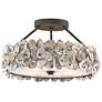 2_Currey & Company Oyster Shell 19" Wide Bronze Drum Ceiling Light