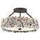 Currey & Company Oyster Shell 19" Wide Bronze Drum Ceiling Light