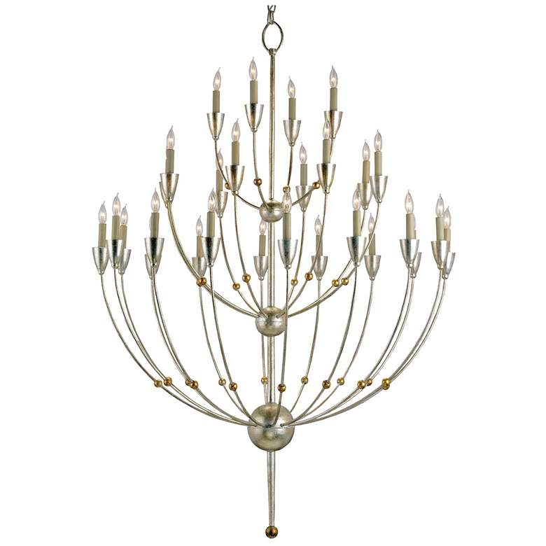 Image 1 Currey & Company Paradox 42" Silver 28-Light Chandelier