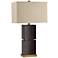 Currey and Company Pelle Dark Brown Leather Table Lamp