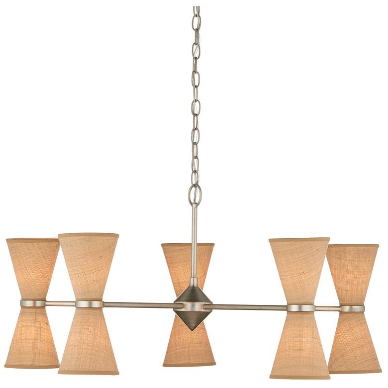 Image 3 Currey & Company Pennyworth 36" Grasscloth 10-Light Chandelier more views