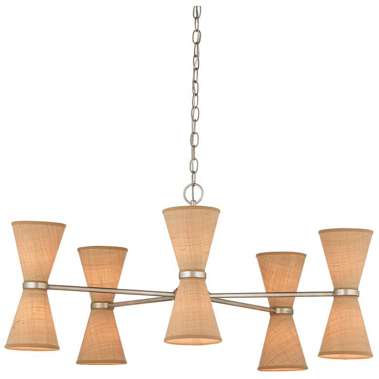 Image 4 Currey & Company Pennyworth 36" Grasscloth 10-Light Chandelier more views
