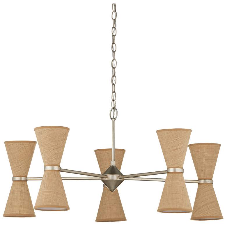 Image 5 Currey & Company Pennyworth 36" Grasscloth 10-Light Chandelier more views