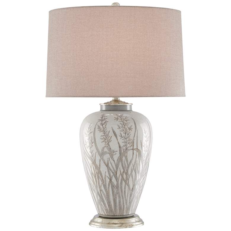 Image 1 Currey and Company Peppergrass Taupe Ceramic Vase Table Lamp
