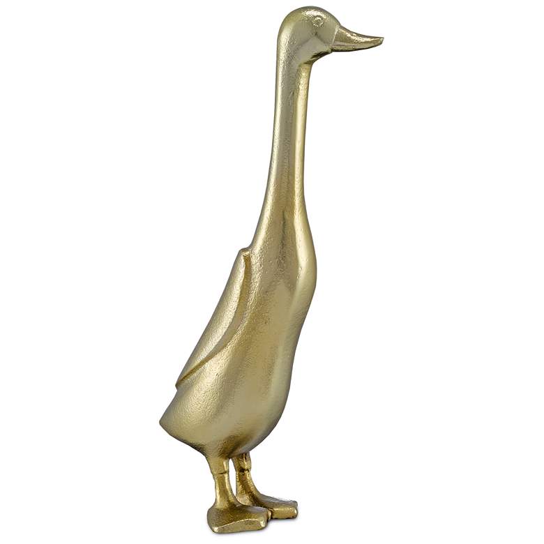 Image 1 Currey and Company Perri Gold 15 inch High Duck Figurine