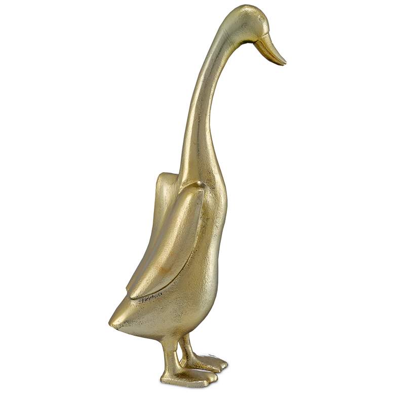 Image 1 Currey and Company Perri Gold 16 1/4 inch High Duck Figurine
