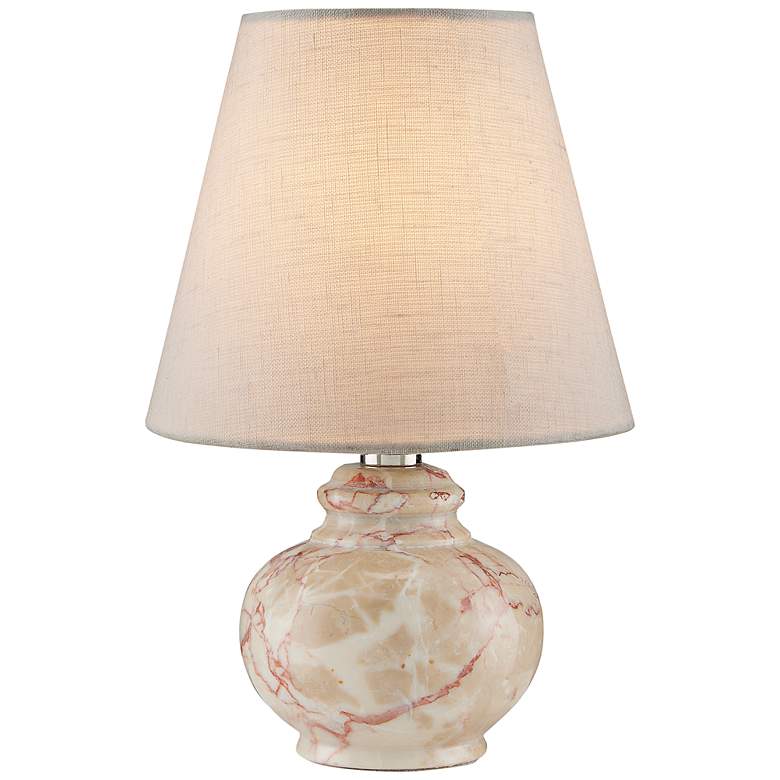 Image 1 Currey and Company Piccolo 9" High Tan Marble Mini Accent Table Lamp