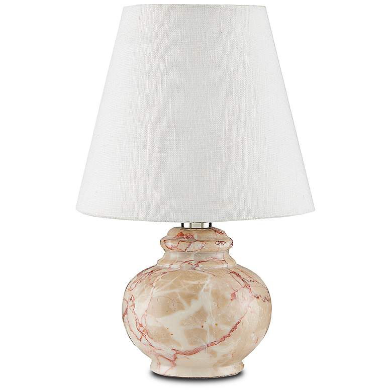 Image 4 Currey and Company Piccolo 9" High Tan Marble Mini Accent Table Lamp more views