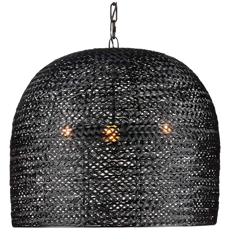 Image 1 Currey & Company Piero 22 1/4"W Satin Black 3-Light Pendant