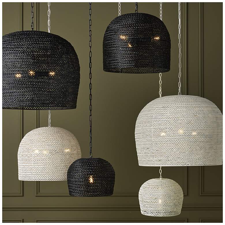 Image 7 Currey & Company Piero 22 1/4"W Satin Black 3-Light Pendant more views