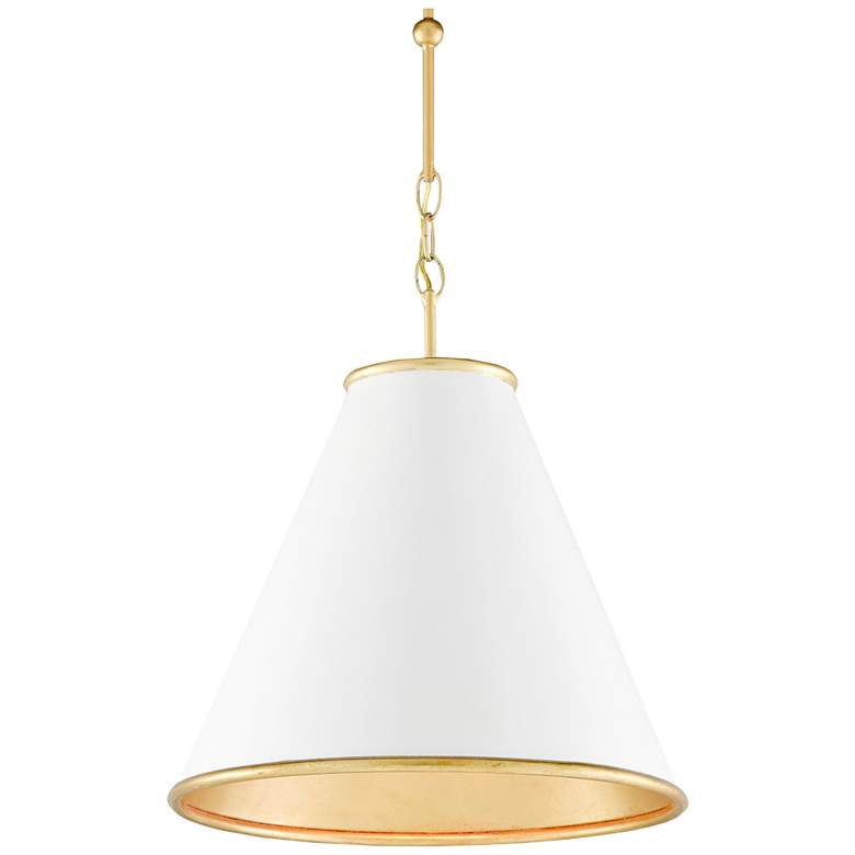 Image 1 Currey & Company Pierrepont 16" Small White 1-Light Pendant