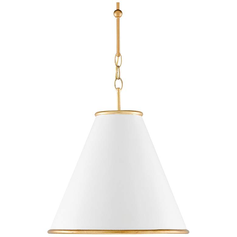 Image 2 Currey & Company Pierrepont 16" Small White 1-Light Pendant more views