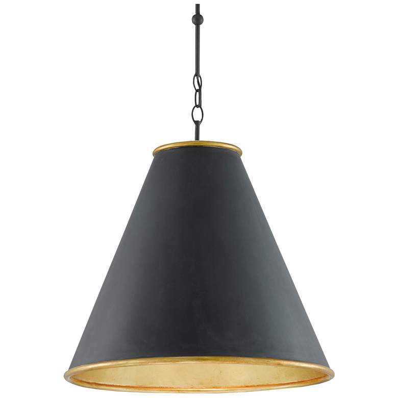 Image 1 Currey & Company Pierrepont 22" Large Black 1-Light Pendant