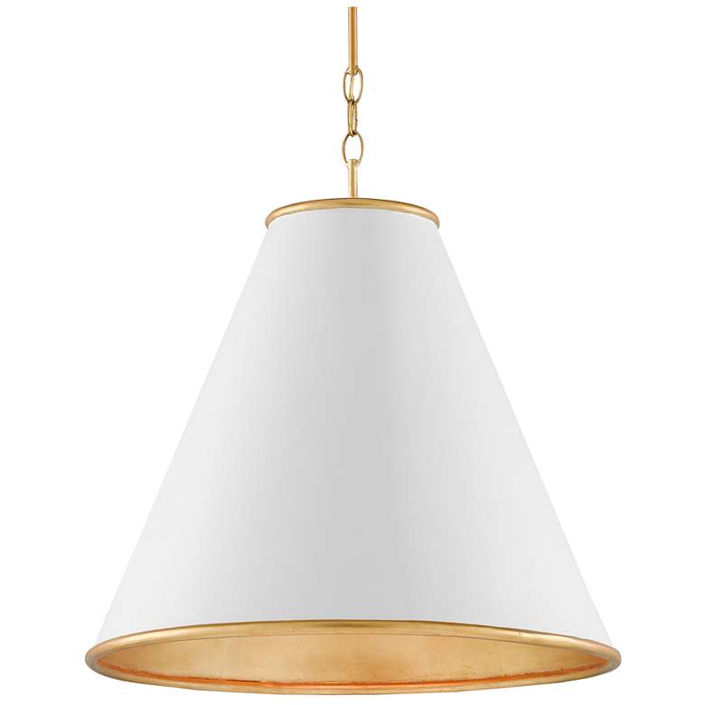 Image 1 Currey & Company Pierrepont 22" Large White 1-Light Pendant