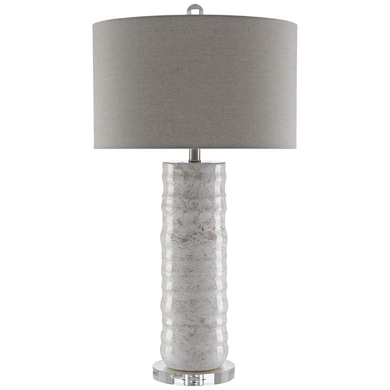 Image 2 Currey & Company Pila Ivory Ceramic Column Table Lamp more views