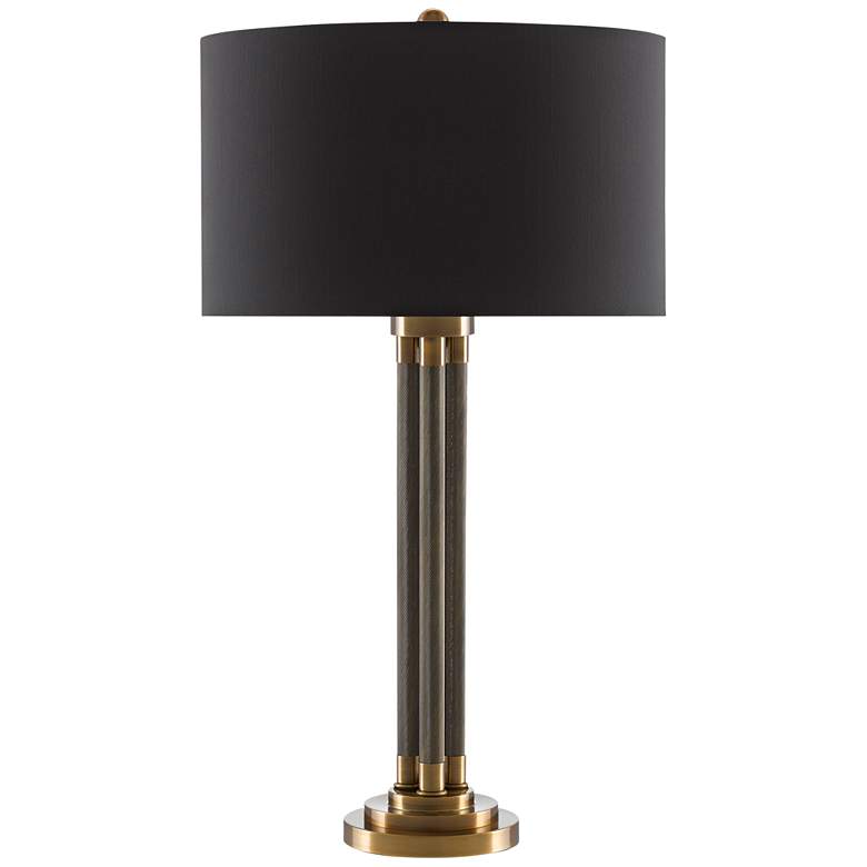 Image 1 Currey and Company Pilum Antique Brass Metal Table Lamp