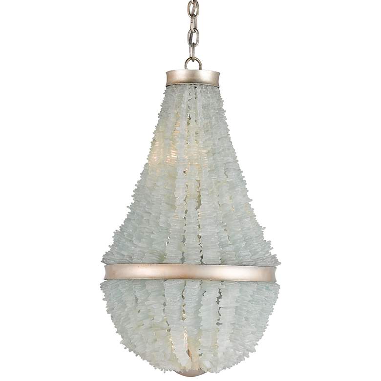 Image 2 Currey and Company Platea 16 1/2" Wide Silver Leaf Seaglass Chandelier