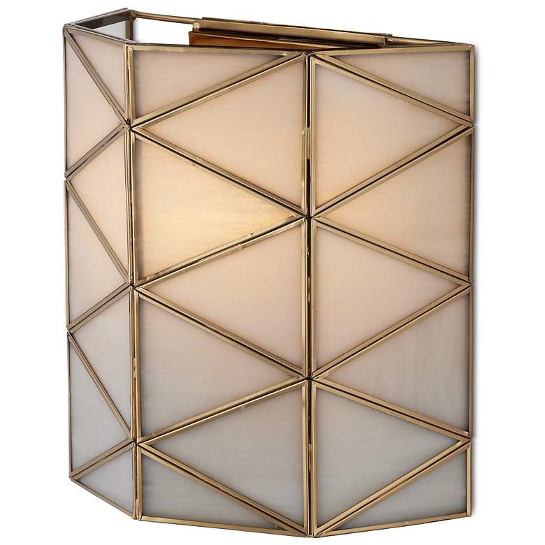 Image 4 Currey & Company Polyhedron 12"H Antique Brass Wall Sconce more views