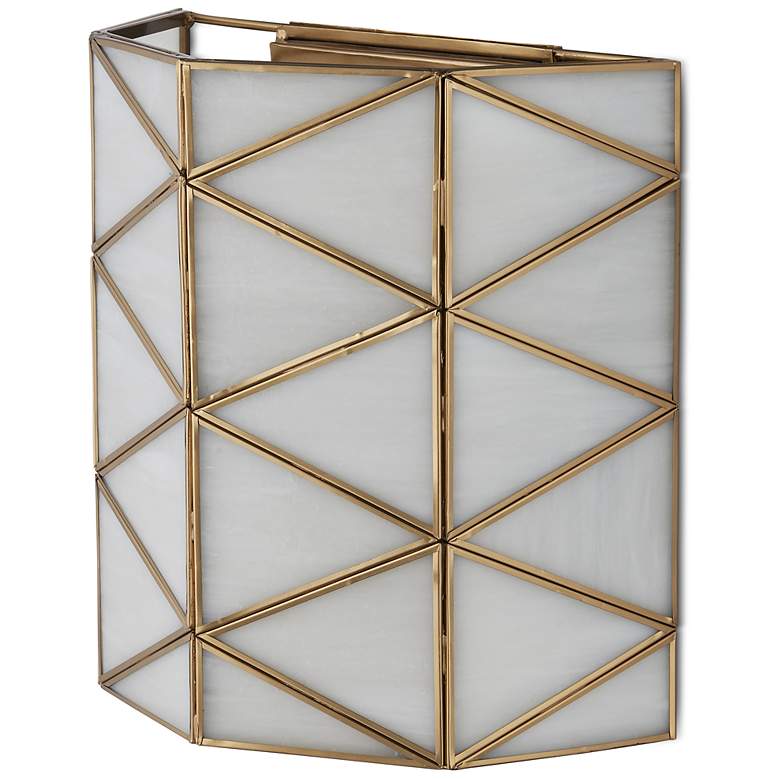 Image 5 Currey & Company Polyhedron 12"H Antique Brass Wall Sconce more views