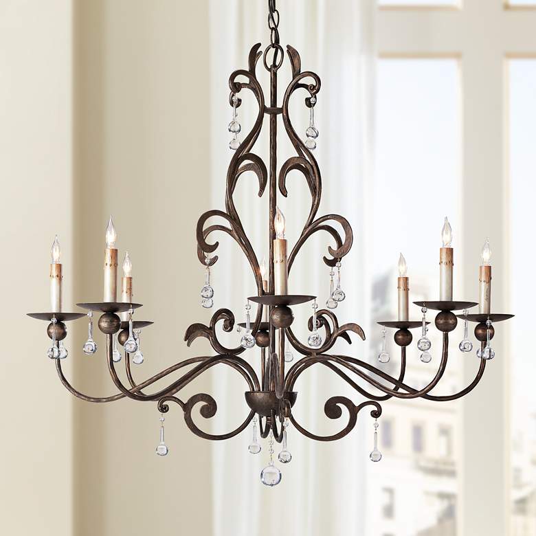 Image 1 Currey and Company Pompeii 8-Light 35 inch Wide Chandelier