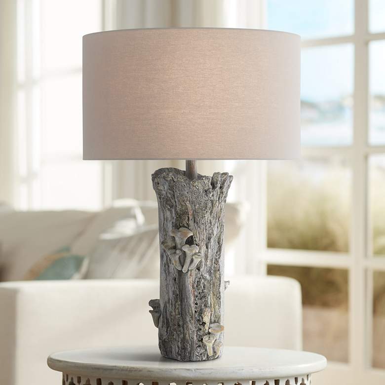 Image 1 Currey &amp; Company Porcini Dark Brown Tree Trunk Table Lamp