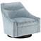 Currey and Company Pryce Buzzword Cerulean Swivel Chair