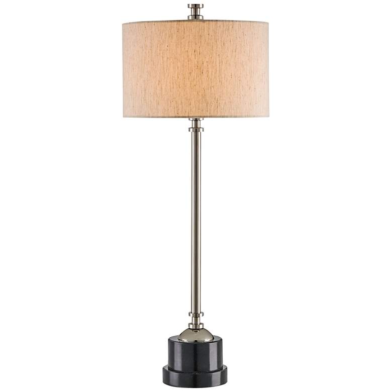 Image 1 Currey and Company Purcell Nickel and Black Base Table Lamp