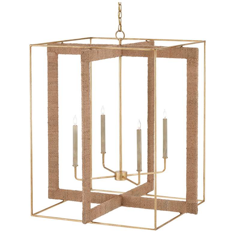 Image 1 Currey & Company Purebred 32" Large Rope 4-Light Lantern