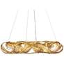 Currey &amp; Company Queenbee 42" Wide Gold Palm Ring Chandelier