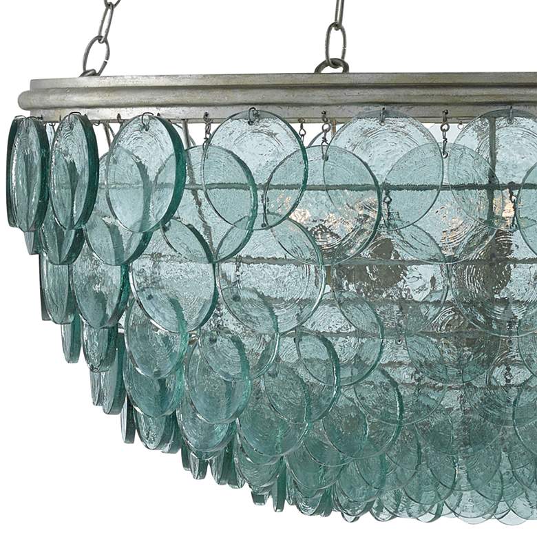 Image 3 Currey & Company Quorum 32 1/2" Wide Turquoise Glass Chandelier more views