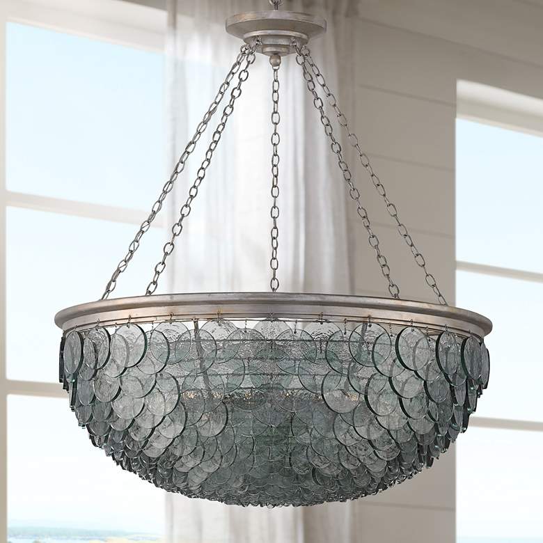 Image 1 Currey and Company Quorum Silver 50 inch Wide Chandelier