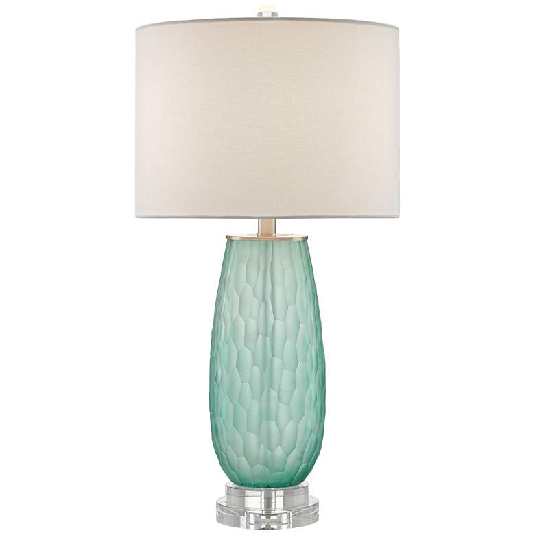 Image 1 Currey and Company Raffine Sea Green Glass Table Lamp