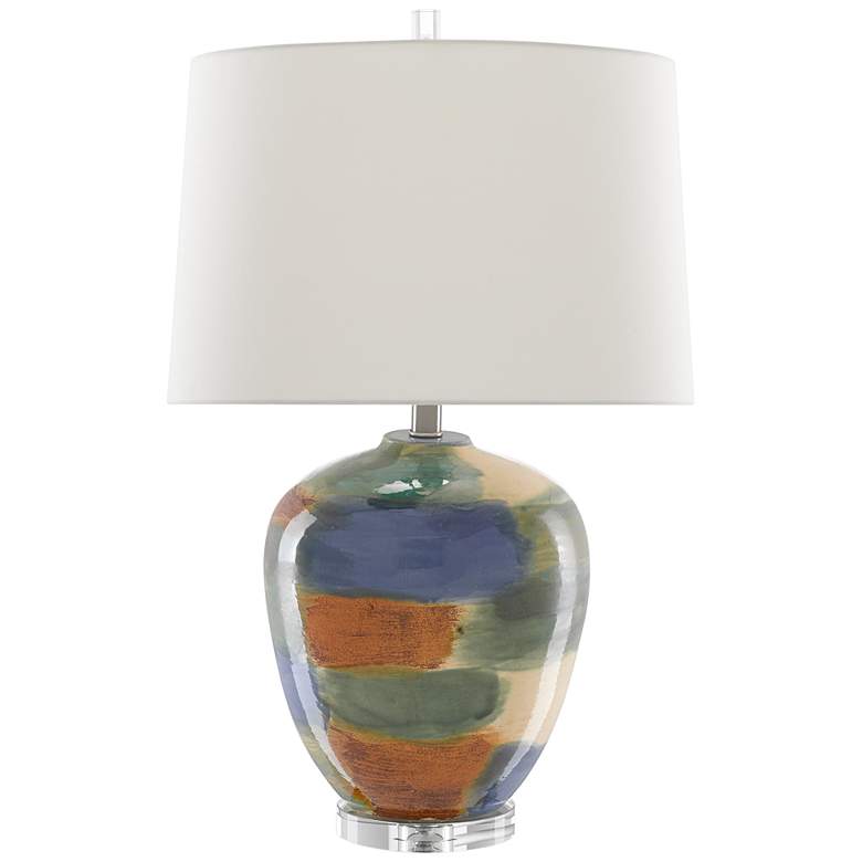 Image 2 Currey &amp; Company Rainbow Multi-Color Porcelain Table Lamp