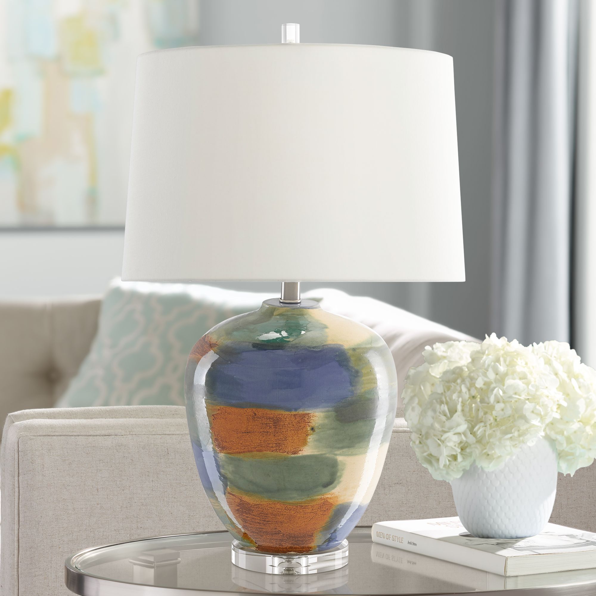 multi colored table lamps