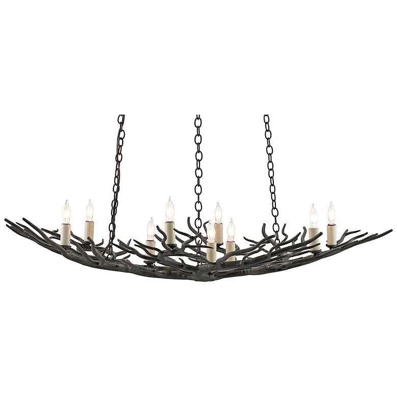 Image 1 Currey & Company Rainforest 34 1/2" Rustic Bronze Chandelier