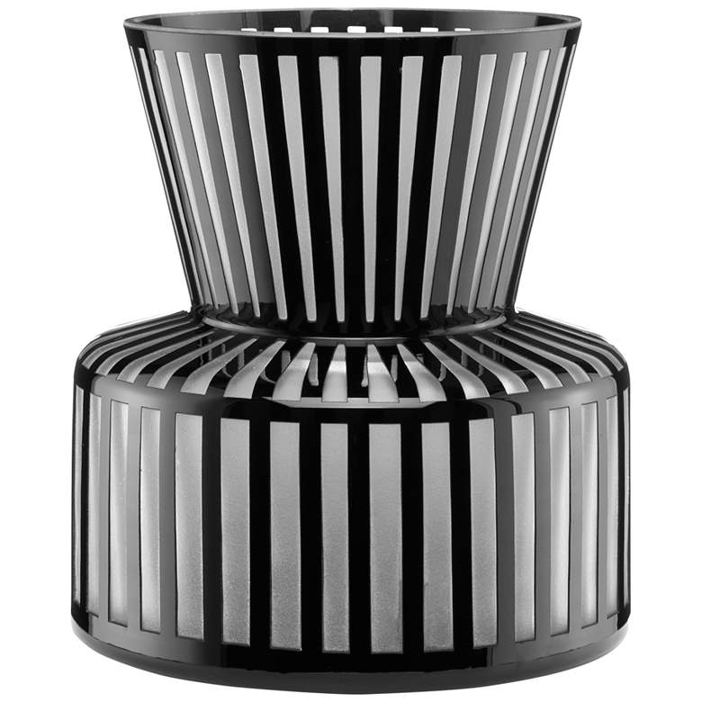 Image 1 Currey and Company Rayures Black 7 3/4" High Glass Vase