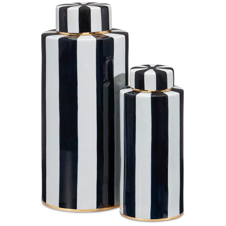Image 1 Currey & Company Rayures Tea Canister Set of 2