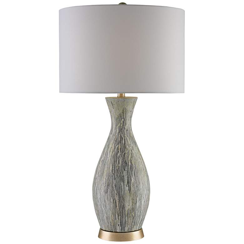 Image 1 Currey &amp; Company Rena 32 inch Light Green Terracotta Table Lamp