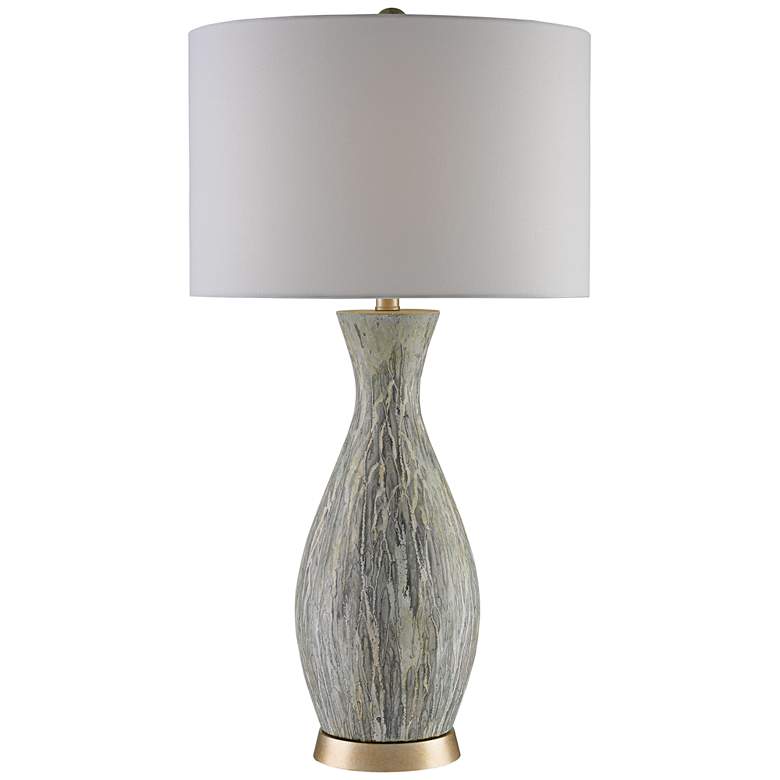 Image 1 Currey & Company Rena 32" Light Green Terracotta Table Lamp