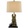 Currey and Company Renard Vintage Brass Accent Table Lamp
