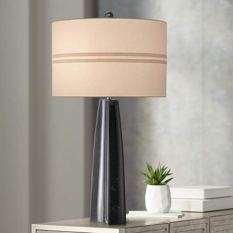 Image 1 Currey and Company Reynaldo Black Sculptural Table Lamp