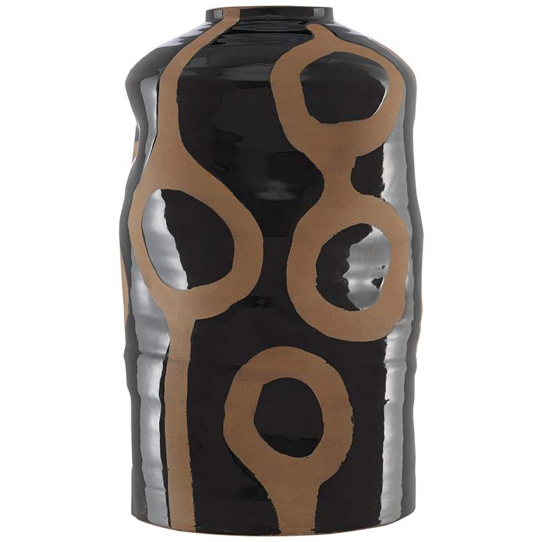 Image 1 Currey and Company Riku Black 16 1/4" High Terracotta Vase