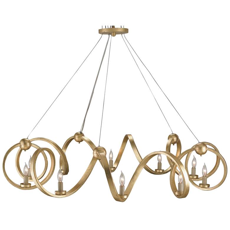 Image 2 Currey & Company Ringmaster 46" 10-Light Dutch Gold Chandelier