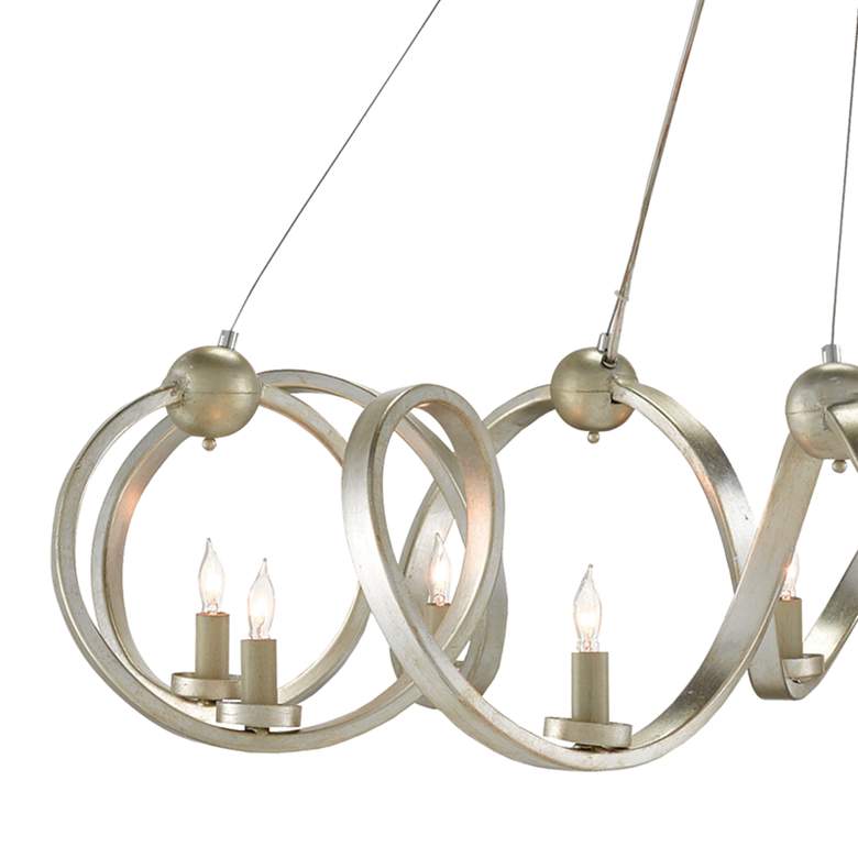 Image 2 Currey and Company Ringmaster 46" Modern Silver Loop Ring Chandelier more views
