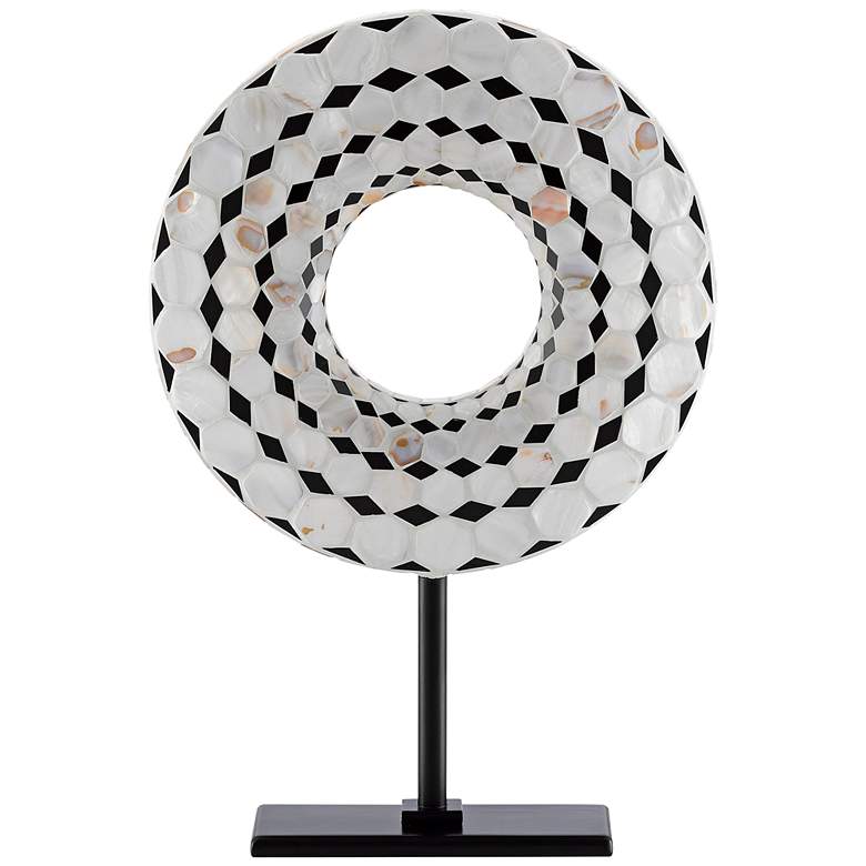 Image 1 Currey and Company Rondelle 18 inchH Black Pearl Disc Sculpture
